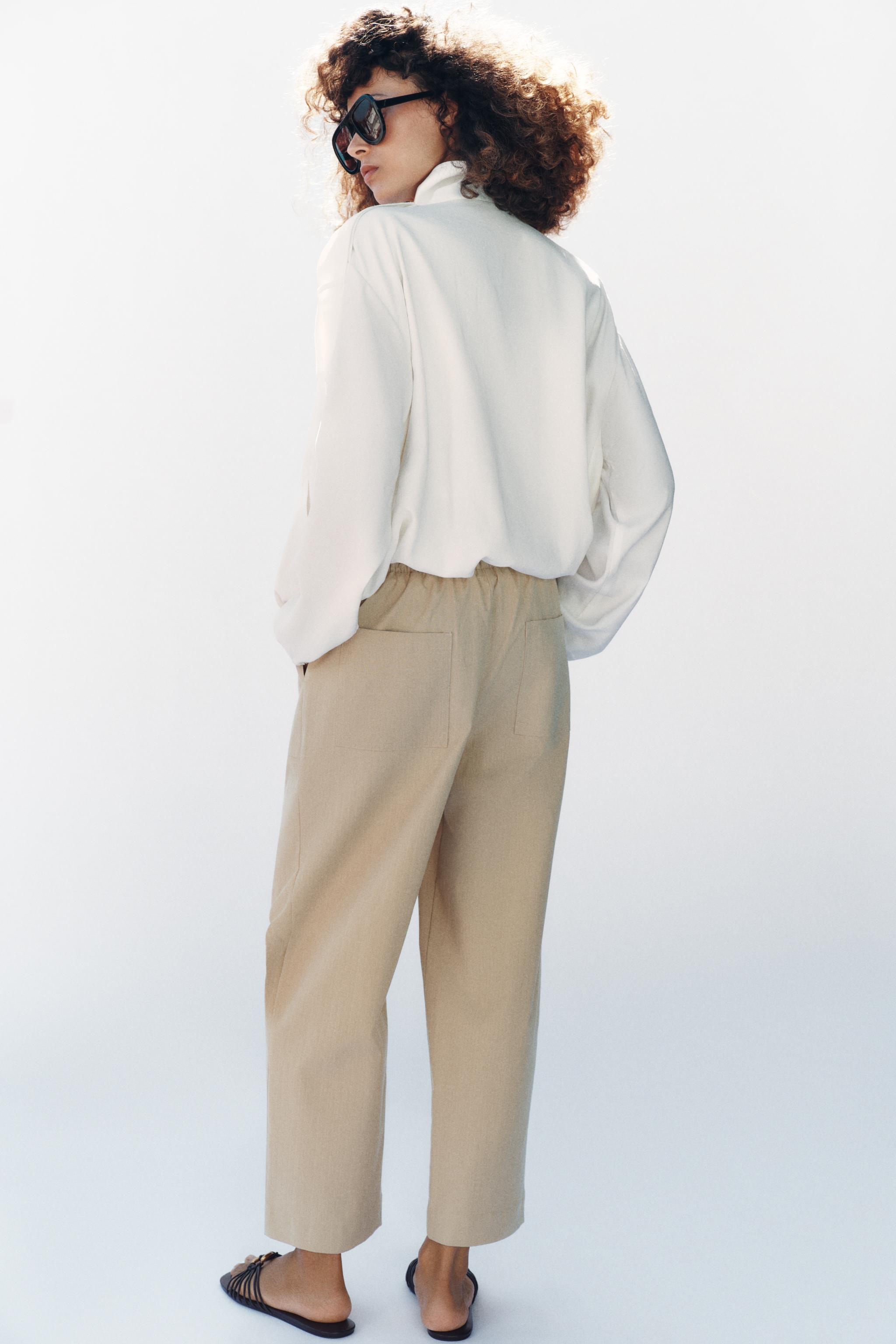 PANTALON TAPERED À TAILLE ÉLASTIQUE
